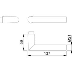 Hoppe Türdrückerlochteil Amsterdam 1400 Alu.F1/naturf.4-KT.8mm DIN L/R Hoppe