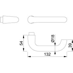 Hoppe Türdrückerlochteil Paris 138L Alu.F2/neusilberfarbig 4-KT.8mm DIN L/R Hoppe