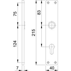 Hoppe Langschildpaar 202SP F2/neusilberfarbig F2 PZ 72mm Hoppe