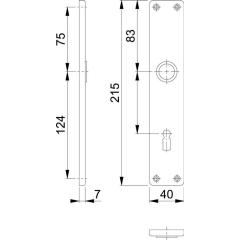 Hoppe Langschildpaar 202SP F1/ naturf.F1 SK/OL 78mm Hoppe