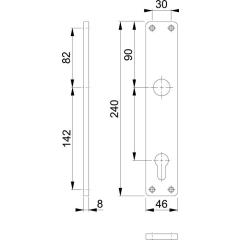 Hoppe Langschildpaar 202H F2/neusilberfarbig F2 PZ 92mm Hoppe