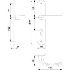 Hoppe Langschildgarnitur Tôkyô Aluminium (F1) PZ