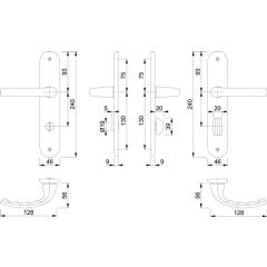 Hoppe Langschildgarnitur Tôkyô Aluminium (F1) WC