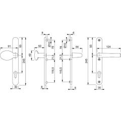 Hoppe Profiltürgarnitur Tôkyô Aluminium (F1) PZ