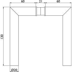 GlasTürdrückerpaar 1802 BASIC 02 VA Gehrungsform 4-KT.8 mm