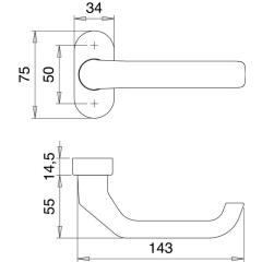 edi - Feuerschutzdrückerlochteil 1200/2133 VA EST gekr.4-KT.9 mm