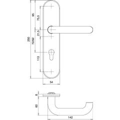 edi - Schutzgarnitur Logo 8753/0292 Alu.F1 92 mm 65-75 mm