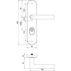 edi - Schutzgarnitur Logo 8745/9203 Alu.F1 92 mm 65-75 mm