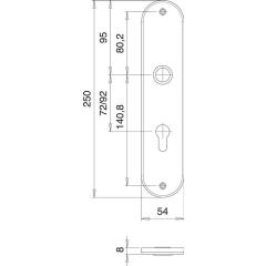 Renovierschild 206 Z VA F00 PZ Entf.72mm EDI | 2 Stück