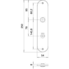 Renovierschild 206 WC VA F00 WC Entf.78mm EDI | 2 Stück