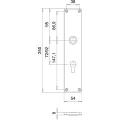 Renovierschildpaar 220 Z VA F00 PZ Entf.72mm EDI | 2 Stück