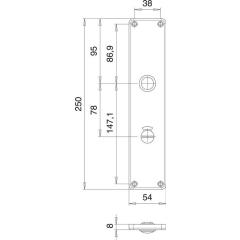 Renovierschildpaar 220 WC VA F00 WC Entf.78mm EDI | 2 Stück