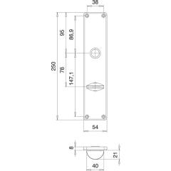 Renovierschildpaar 220 WC VA F00 WC Entf.78mm EDI | 2 Stück