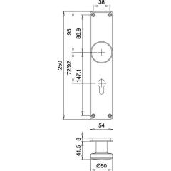 edi - Knopf-Renovierschild 344 H VA EST 92 mm PZ