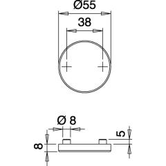 edi - Schlüsselrosetten-Paar 058 VA F00 Schildst.8 mm Blind rund