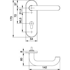 edi - FS-Garnitur Targa/K FS K7/103 VA F00 D/K TS 40-65 mm PZ rund  DIN L/R