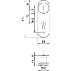 edi - FS-Garnitur Targa/K FS K7/103 VA F00 D/K TS 40-65 mm PZ rund  DIN L/R