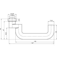 OGRO Profil-Türdrückerlochteil  8100A AL 8 mm Alu.F1 gekr.