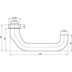 OGRO Profil-Türdrückerlochteil  8100V AL 8 mm Alu.F1 schräg