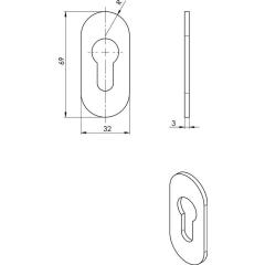 OGRO Kleberosette 6700 ER PZ-7 MM VA ER Schildst.7 mm PZ ov.