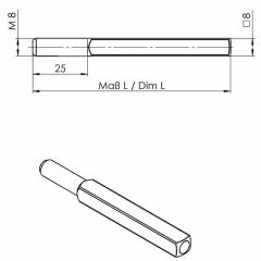 OGRO Wechselstift  115 4-KT.8x105 mm STA M8