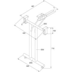 Klapptisch-Gestell CR pol.H.710-715mm Befestigungsschrauben BMB