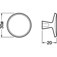 Möbelknopf 3751 Alu-Guss silberf.elox.m.Schraube M4x25mm Hermeta