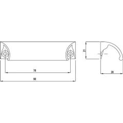 Möbelgriff schwarz ku.-besch.78mm HERMETA