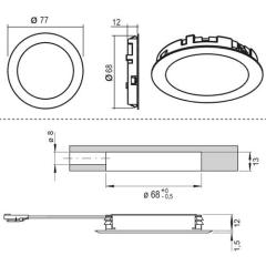 Einbauleuchte Moonlight Emotion 12 V 3,6 W Rahmenfarbe VA L&S