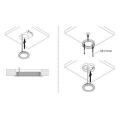 Einbauleuchte Chip Neutralweiß 12 V 4 W EL.-D.58mm Rahmenfarbe Edelstahloptik L&