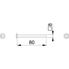 Hoppe VK I-Profilstift 4-KT.8x80mm Fe verz.geteilt Hoppe