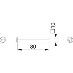 Hoppe VK I-Profilstift 4-KT.10x80mm Fe verz.geteilt Hoppe