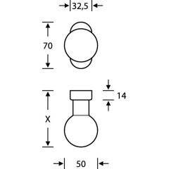 FSB FS-Profiltürknopf 07 0802 3 Material VA 6204 4-KT.9 mm fest/drehbar