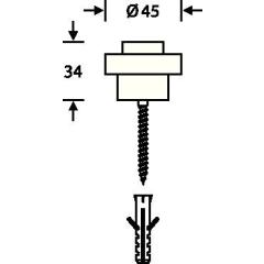 FSB Bodentürpuffer 38 3881 D.45 mm H.34 mm Alu.naturf./F1 Dübelmontage