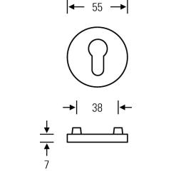 FSB Schlüsselrosette-Paar 12 1735 VA 6204 Schildst.7 mm BB rund