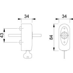 Hoppe Ros.AUS950S 100NM Alu.F1/naturf.37mm SecuSelect®/Secu100®/Secustik® abschl.Hoppe