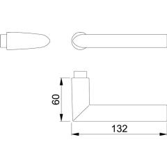 Hoppe Türdrückerlochteil Stockholm 1140 Alu.F1/naturf.4-KT.8mm DIN L/R Hoppe