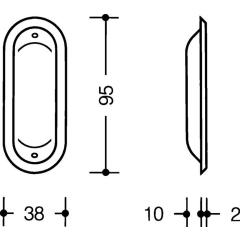 HEWI Einlassmuschel 542 PA ma 92 grau L.95 mm B.38 mm