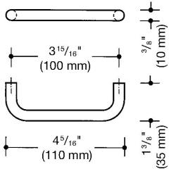 Möbelgriff 548.110B PA 98 signalweiß 100mm D.10mm HEWI