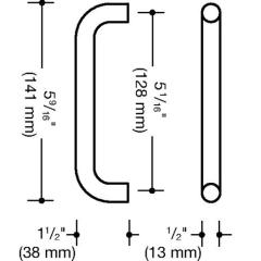 Möbelgriff PA 90 tiefschwarz ma 128mm D.13mm HEWI