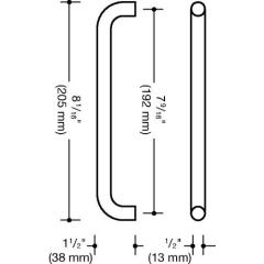 Möbelgriff PA 90 tiefschwarz ma 192mm D.13mm HEWI