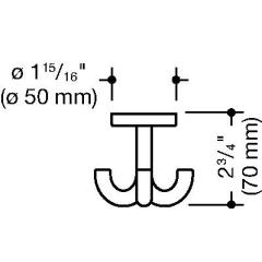 Handtuchhaken 477 drehb.H.70mm B.75mm L.75mm PA ma 90 tiefschwarz D.50mm HEWI