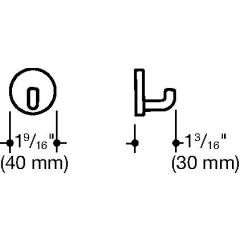 Einzelhaken 801.90B010 rechtwinklig geb.Hak.A.30mm PA ma 98 signalweiß